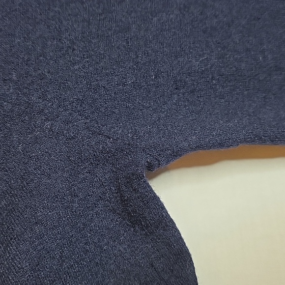 Demylee Womens Navy Blue Wool Blend Sweater Dress Maxi Half Sleeve Size Medium - Picture 7 of 7